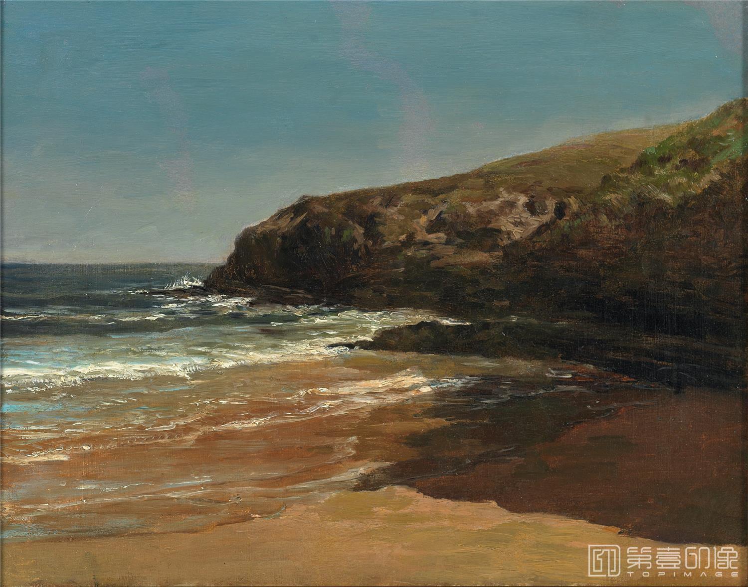 油画-西班牙普拉多美术馆油画藏画-Haes, Carlos de-Playa de Carraspio (Lequeitio)-33cm x 41cm-1319
